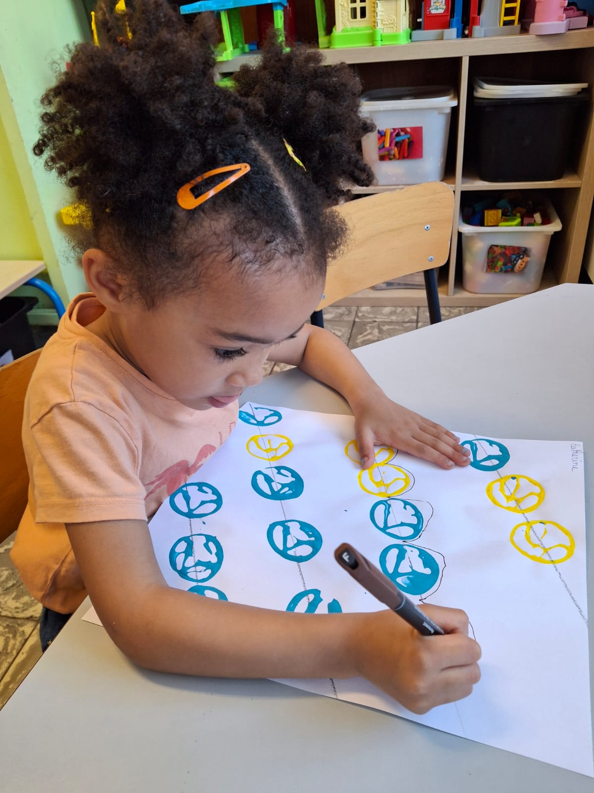 Les ponts enchaînés à la manière de Maryline Collioud-rRobert en 1ere maternelle