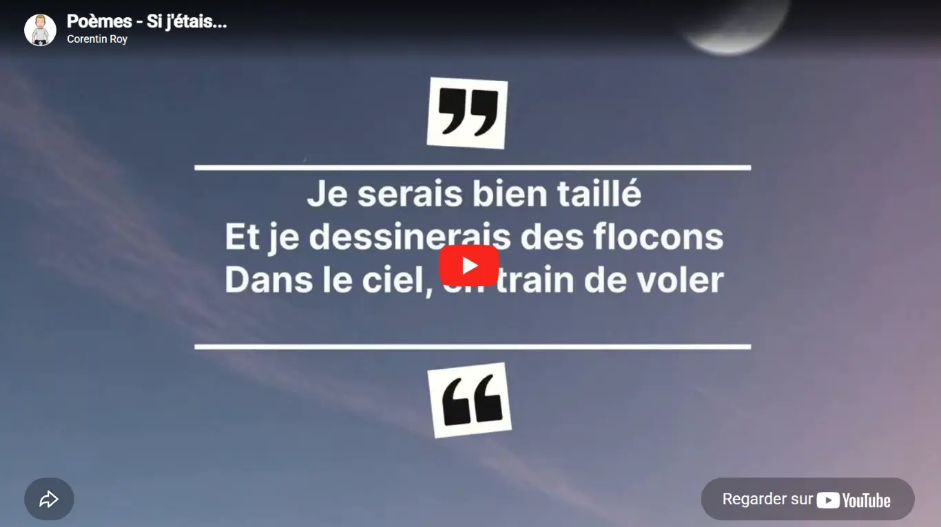 5B : Poèmes – « Si j&rsquo;étais… » 📝