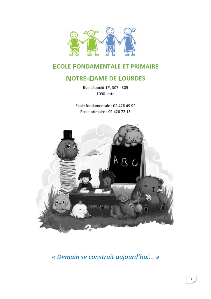 Projet pédagogique et règlement d'ordre intérieur